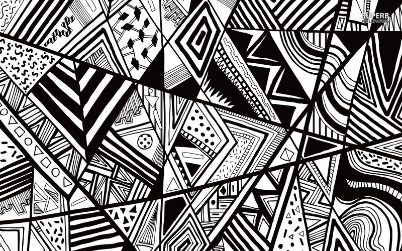 Abstract Geometric Pattern — Black, Chaotic