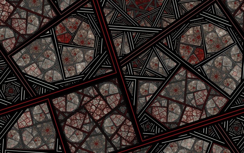 Abstract Geometric Pattern — Black, Complex, Digital Art