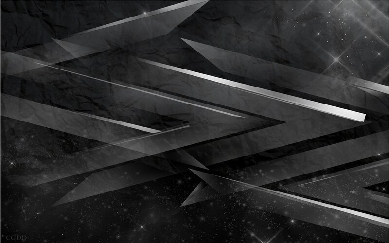 Abstract Geometric Pattern — Black, Dark, Digital Art, Lines, Stars