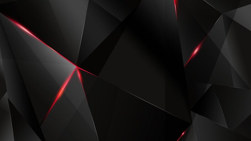 Abstract Geometric Pattern — Black, Dark, Digital Art, Red Lines, Black Shapes