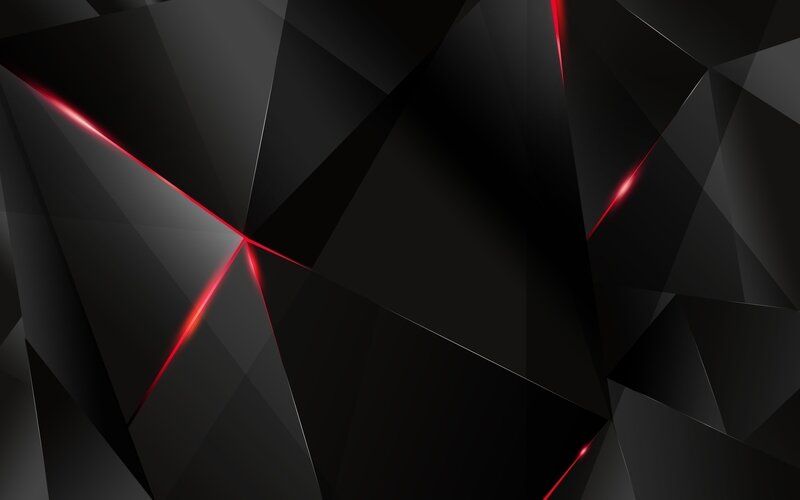 Abstract Geometric Pattern — Black, Dark, Digital Art, Red Lines