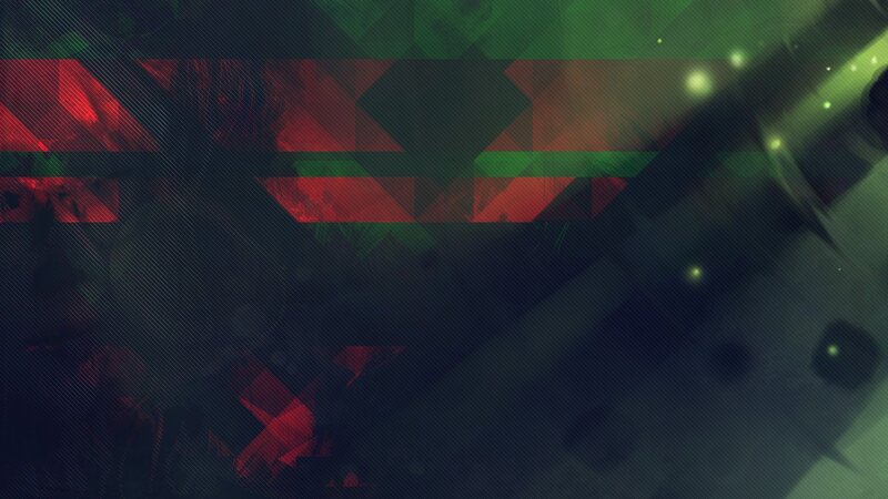 Abstract Geometric Pattern — Black, Dark, Digital Art, Red Shapes