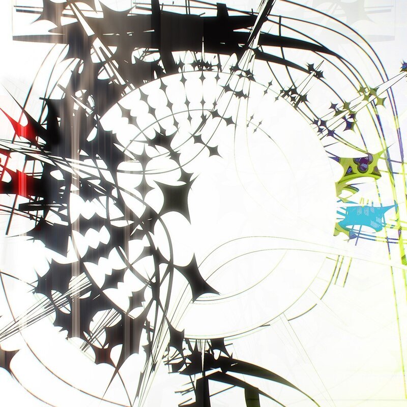 Abstract Geometric Pattern — Black, Dynamic, Circles, Stars