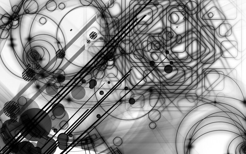 Abstract Geometric Pattern — Black, Dynamic, Circles