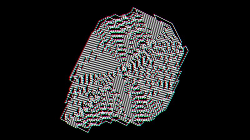 Abstract Geometric Pattern — Black, Hypnotic, Digital Art, Lines