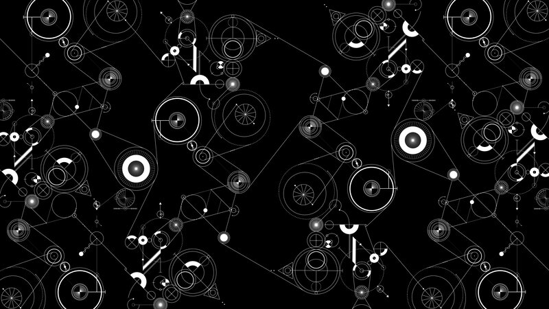 Abstract Geometric Pattern — Black, Minimalist, Vector Art