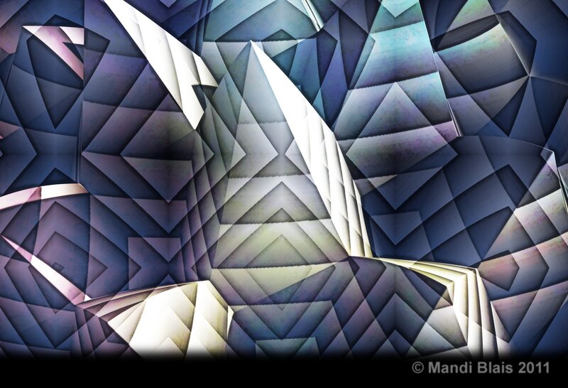 Abstract Geometric Pattern — Blue, Dramatic, Digital Art