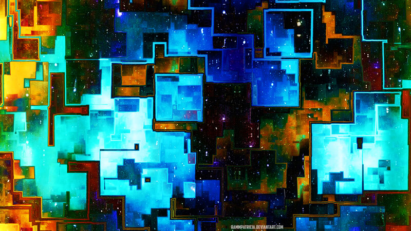 Abstract Geometric Pattern — Blue, Dynamic, Digital Art, Geometric Shapes