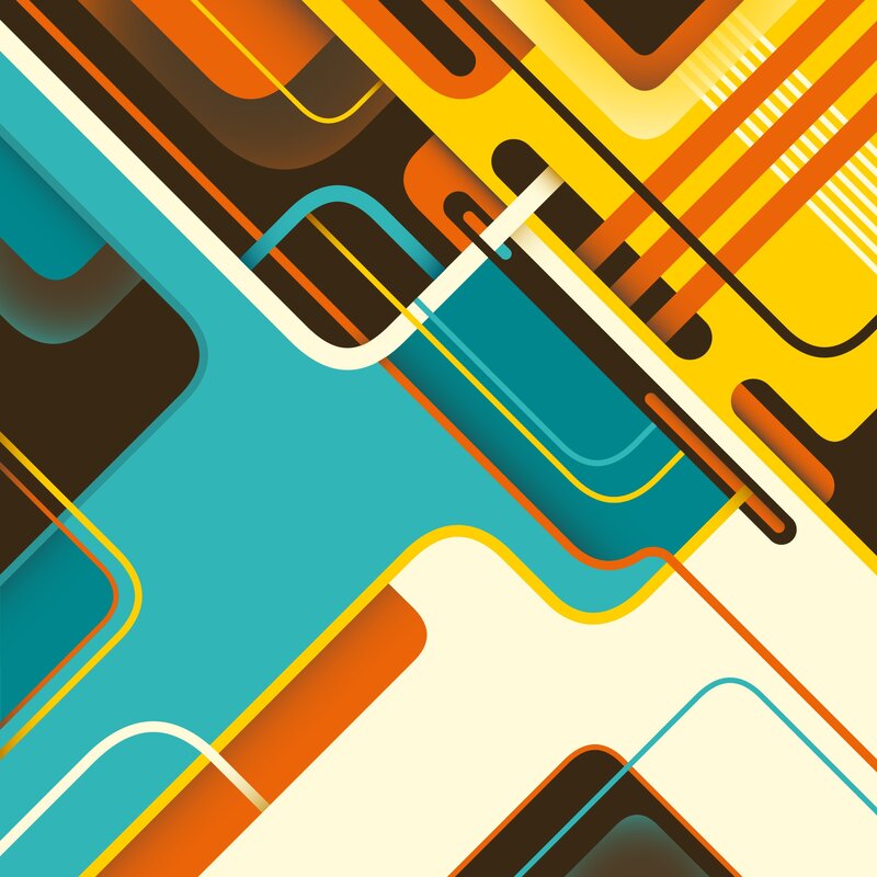 Abstract Geometric Pattern — Blue, Dynamic, Lines, Shapes