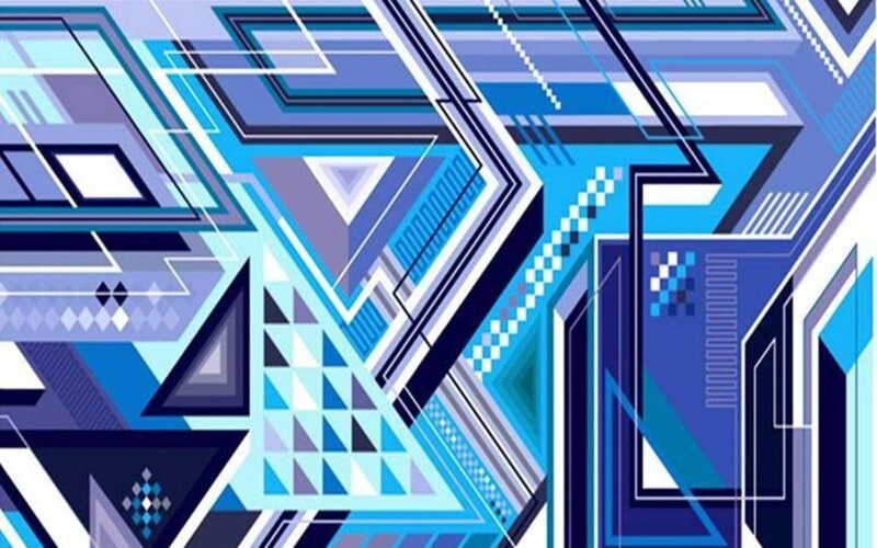 Abstract Geometric Pattern — Blue, Dynamic