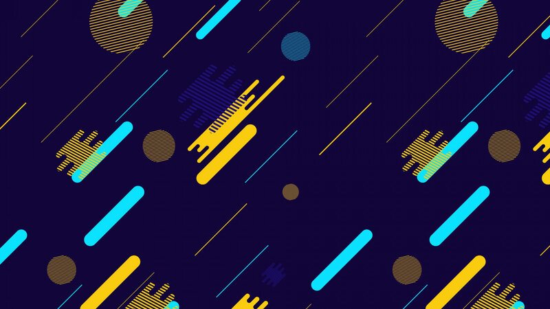 Abstract Geometric Pattern — Blue, Dynamic, Vector Art, Circles, Lines