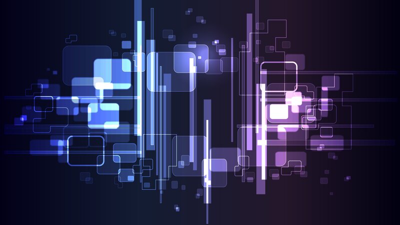 Abstract Geometric Pattern — Blue, Futuristic, Digital Art