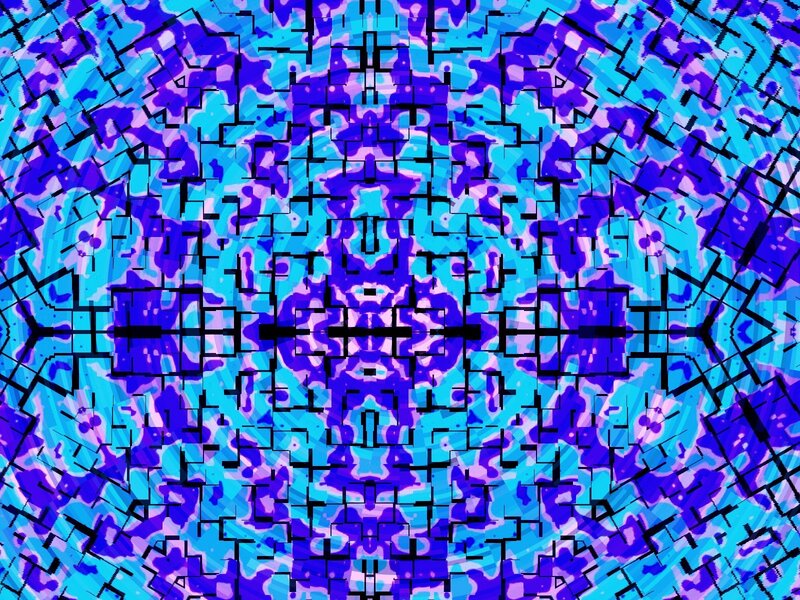 Abstract Geometric Pattern — Blue, Hypnotic, Digital Art