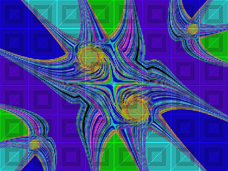 Abstract Geometric Pattern — Blue, Hypnotic