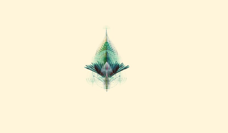 Abstract Geometric Pattern — Green, Calm, Digital Art