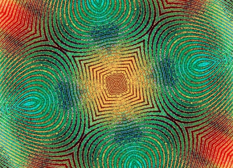 Abstract Geometric Pattern — Green, Hypnotic