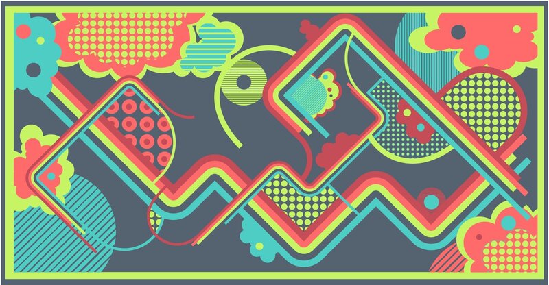 Abstract Geometric Pattern — Green, Vibrant, Vector Art