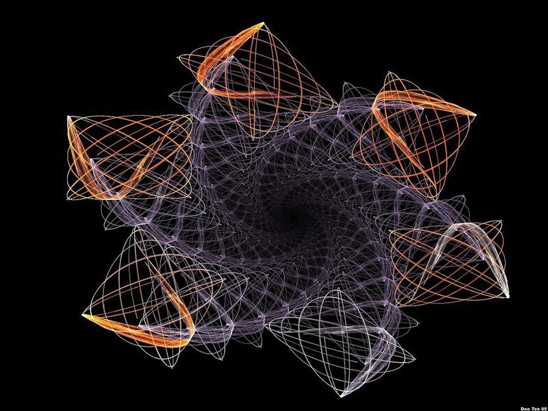 Abstract Geometric Pattern — Orange, Dynamic, Digital Art, Lines