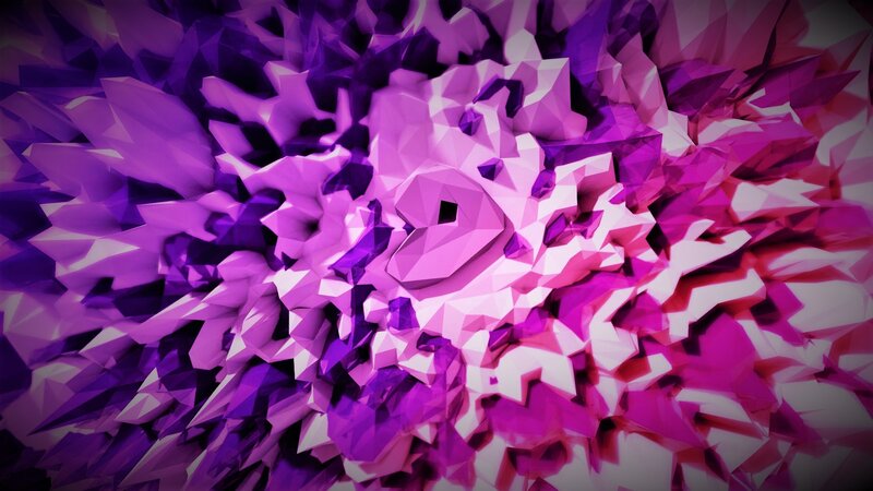 Abstract Geometric Pattern — Purple, Dynamic, Digital Art, Crystals
