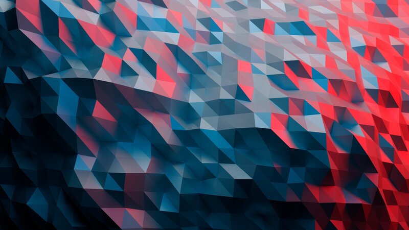Abstract Geometric Pattern — Red, Dynamic, Digital Art