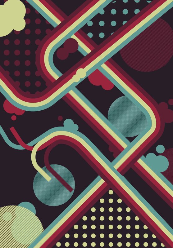 Abstract Geometric Pattern — Red, Dynamic, Vector Art