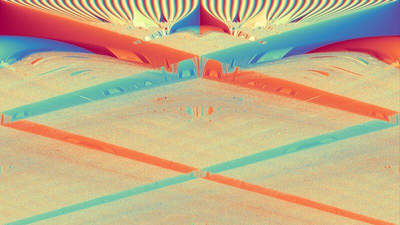 Abstract Geometric Pattern — Red, Hypnotic, Digital Art, Colorful Lines