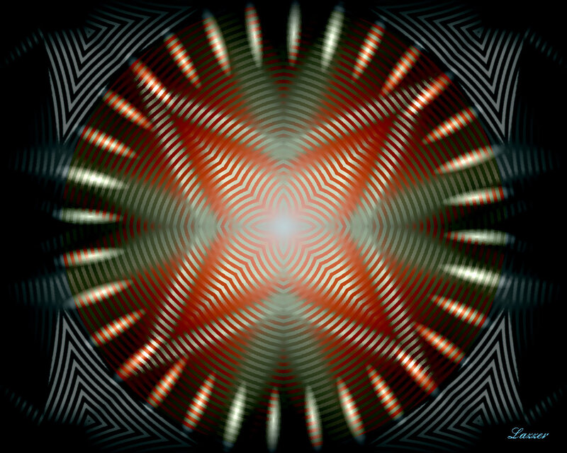 Abstract Geometric Pattern — Red, Hypnotic, Digital Art