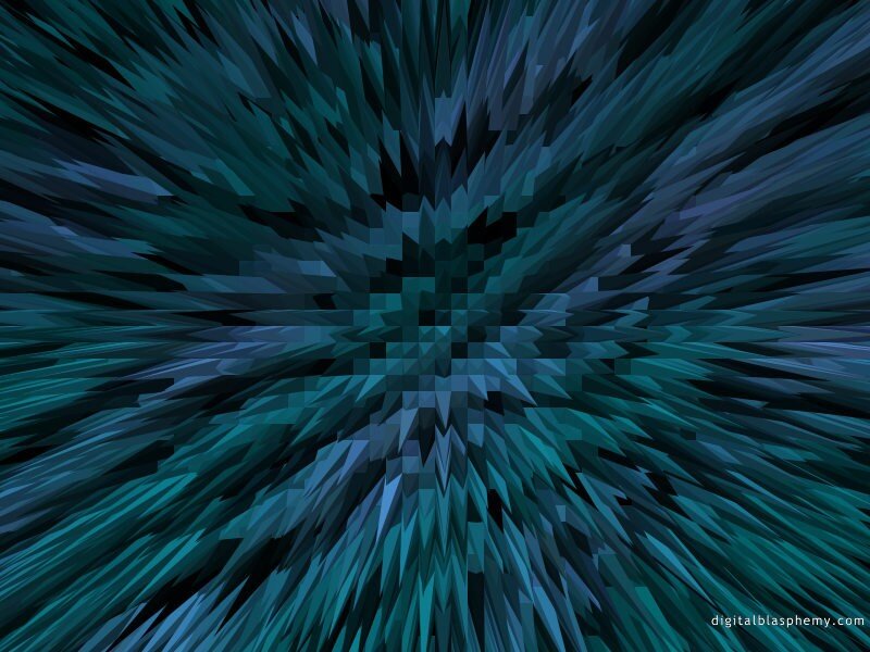 Abstract Geometric Pattern — Teal, Dynamic, Digital Art