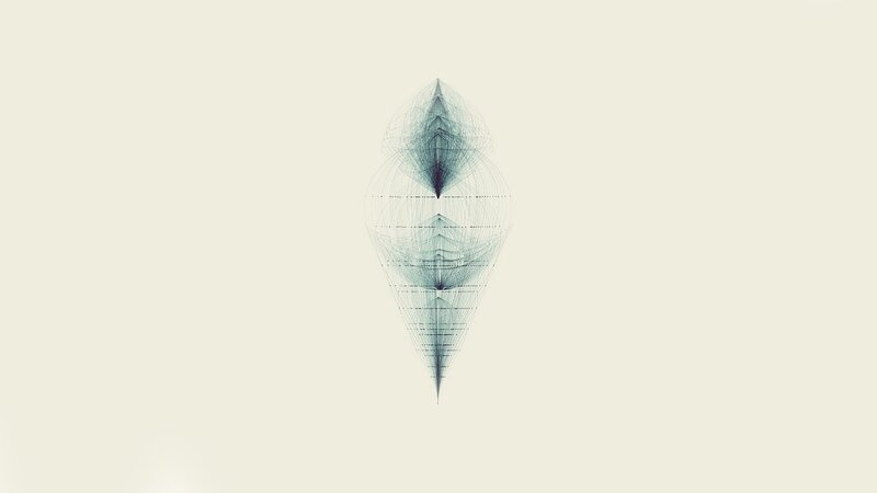 Abstract Geometric Pattern — White, Calm, Lines, Dots