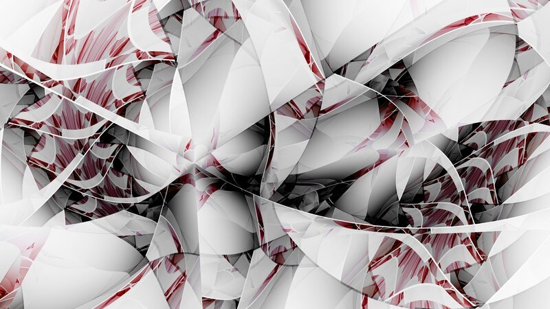 Abstract Geometric Pattern — White, Chaotic, Red