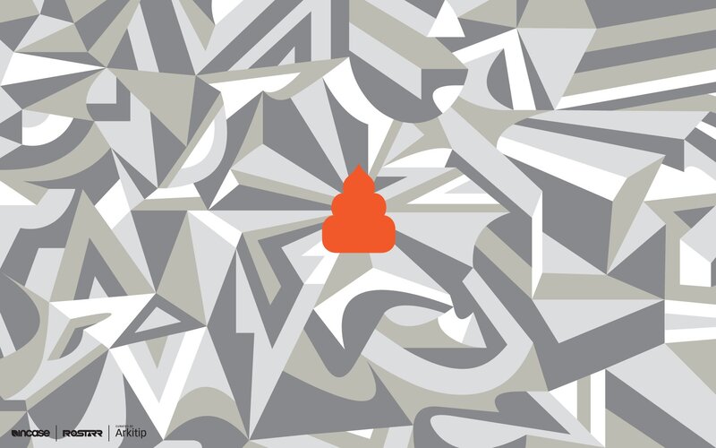 abstract geometric pattern with orange icon