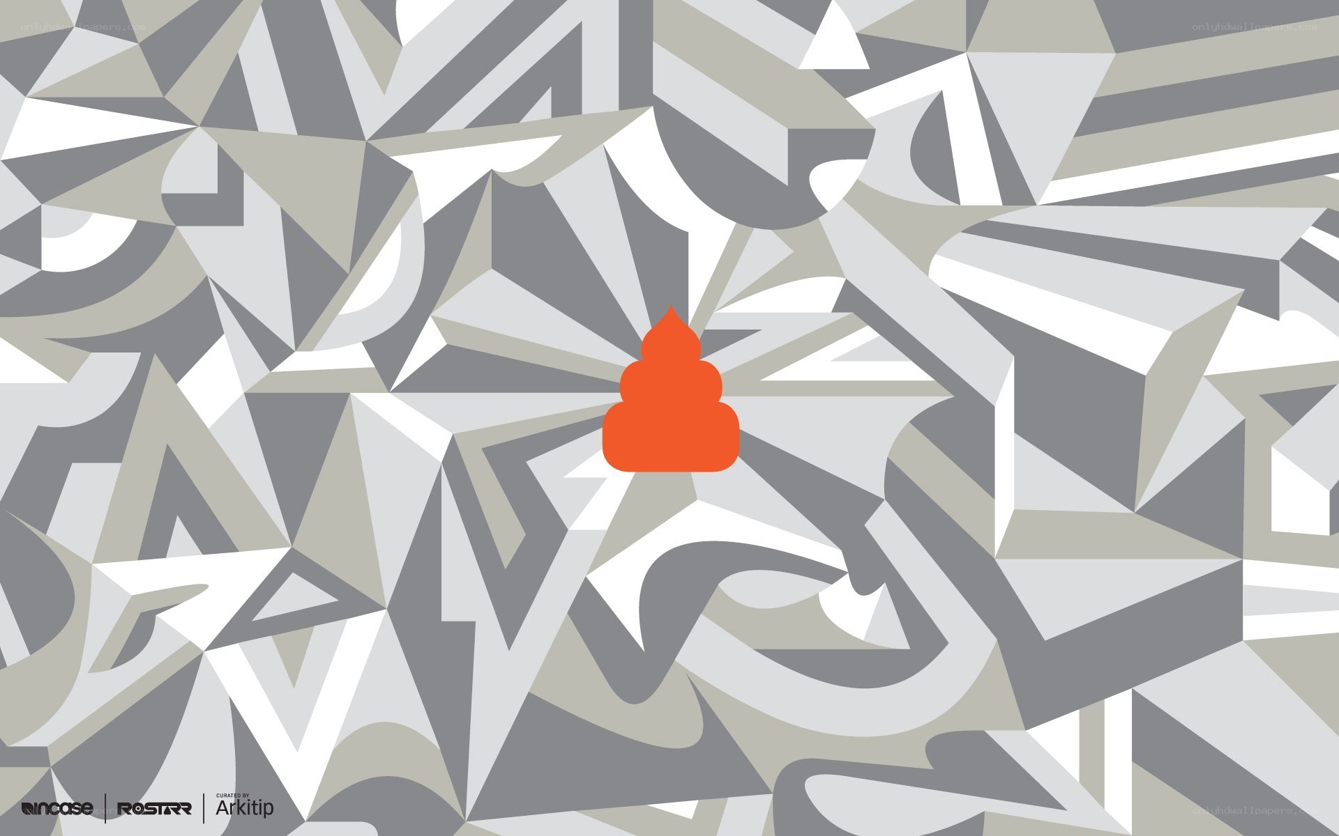 abstract geometric pattern with orange icon