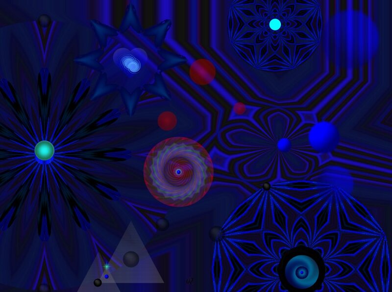Abstract Geometric Patterns — Blue