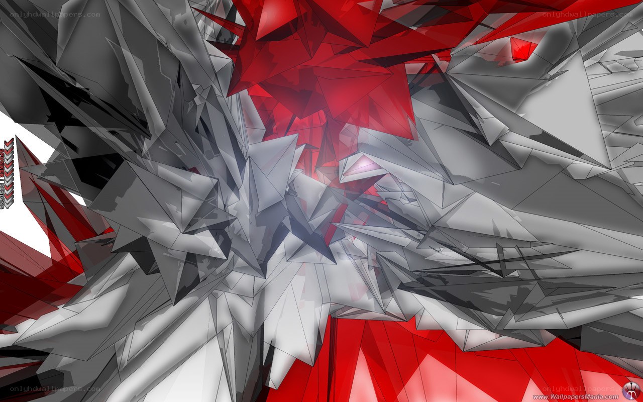 Abstract geometric red and gray design