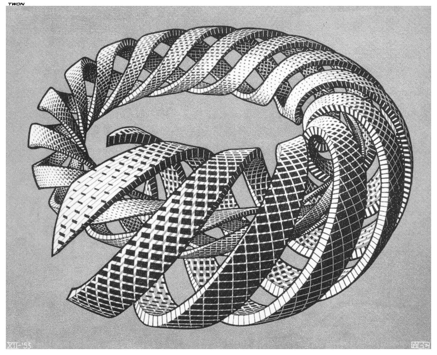 Abstract geometric ribbon sculpture