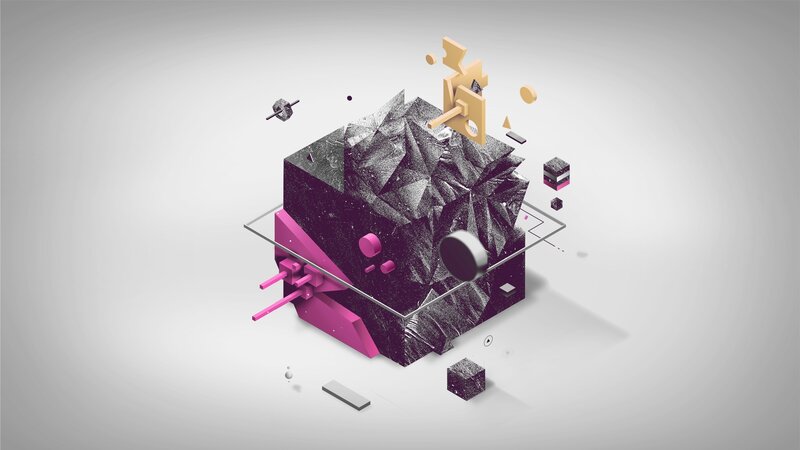 Abstract Geometric Sculpture — Black, Neutral