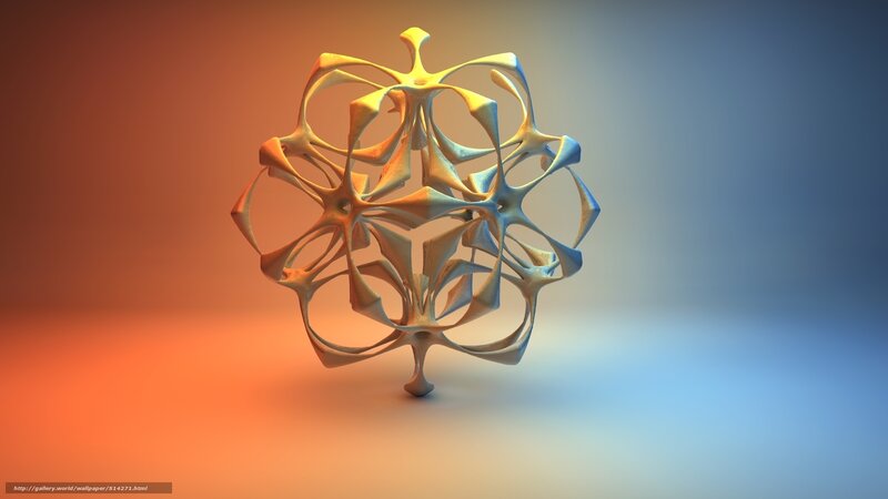 Abstract Geometric Sculpture — Orange