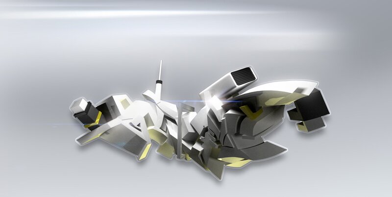 Abstract Geometric Sculpture — Silver