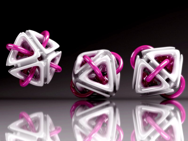 Abstract Geometric Sculptures — White