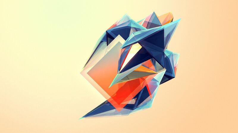 Abstract Geometric Shape — Blue, Calm, Digital Art