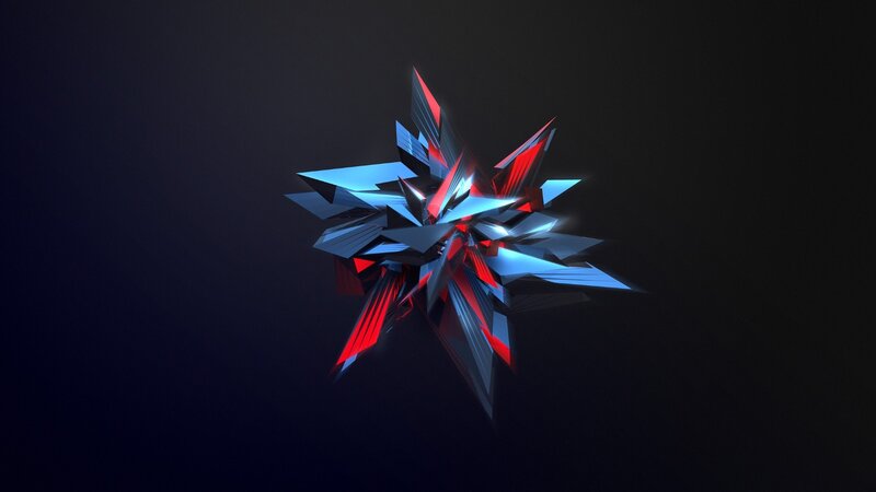 Abstract Geometric Shape — Blue, Dark
