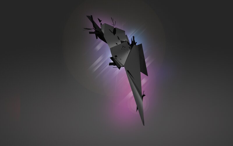 Abstract geometric shape with light