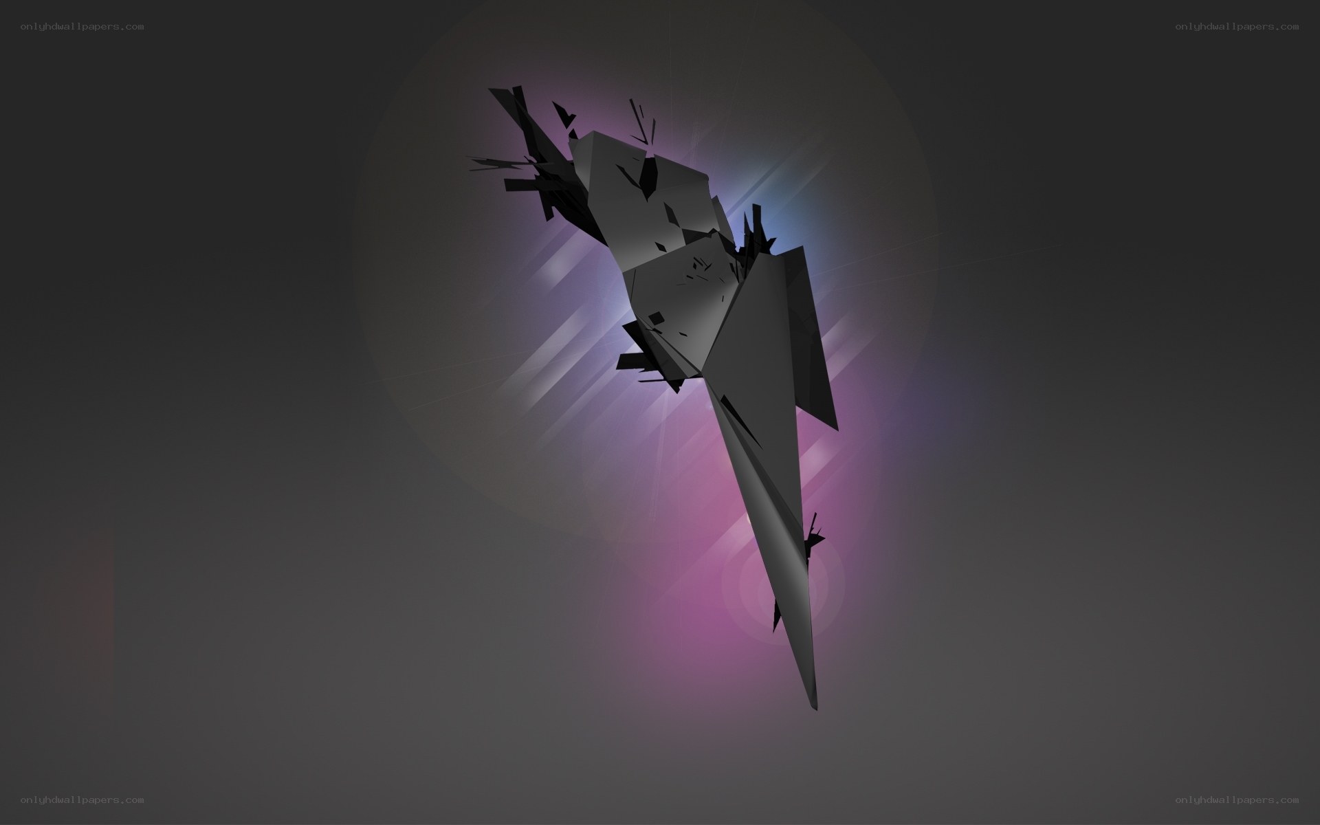 Abstract geometric shape with light