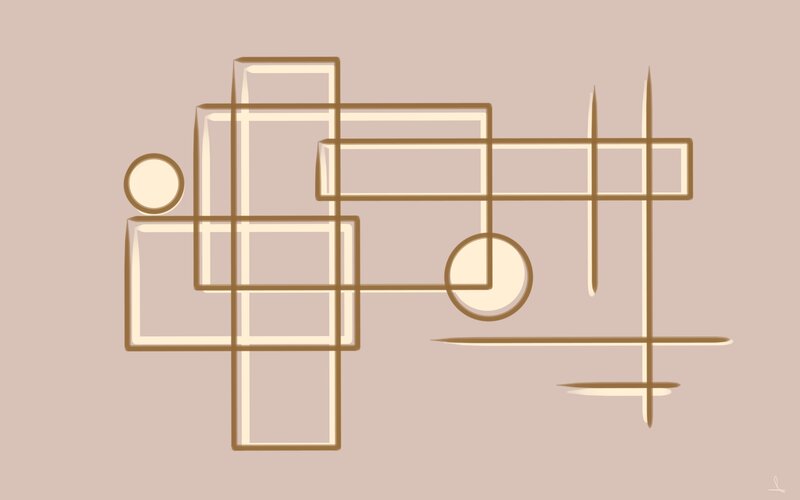 Abstract Geometric Shapes — Beige, Calm
