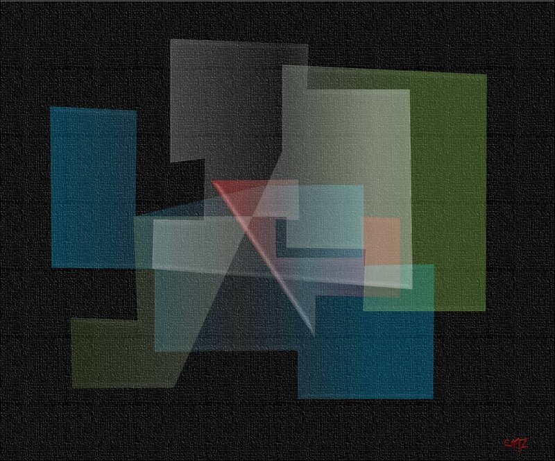 Abstract Geometric Shapes — Black, Calm