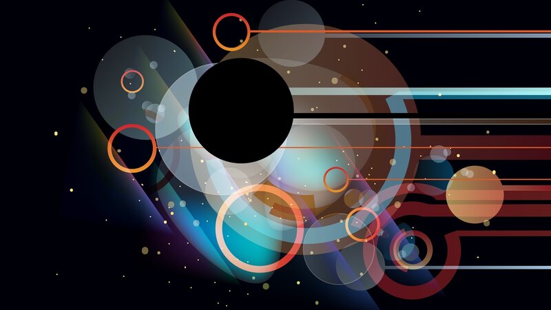 Abstract Geometric Shapes — Black, Cosmic