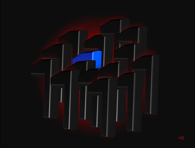 Abstract Geometric Shapes — Black, Dark