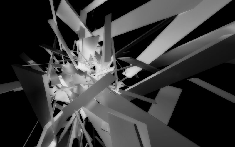 Abstract Geometric Shapes — Black, Dramatic, 3d Render