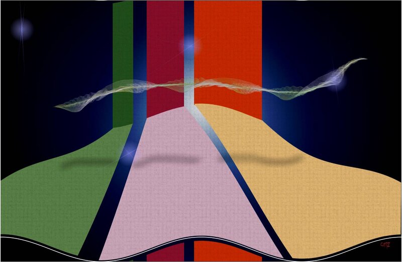 Abstract Geometric Shapes — Black, Dramatic, Digital Art