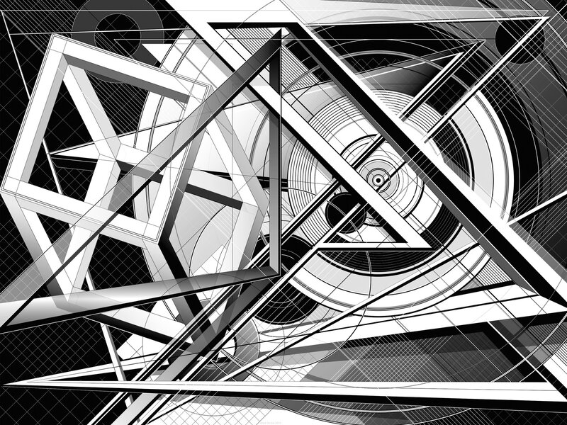 Abstract Geometric Shapes — Black, Dynamic, Circles